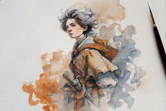 draw handmade watercolor portrait