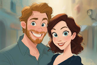 cartoonize your couple portrait
