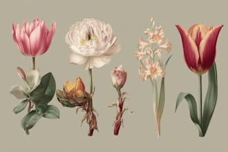 draw botanical illustration art for you