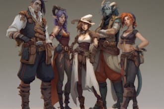 design character reference sheet illustration