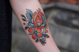 create old school or traditional tattoo designw
