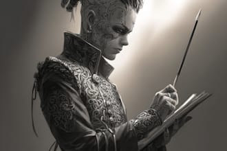 make a horror style illustration, artwork, cover