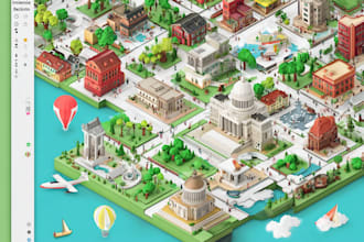 design isometric map illustration for your project