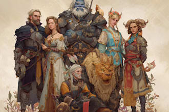 do dnd group party dnd character art, dnd party