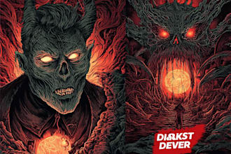 draw detailed illustration dark art