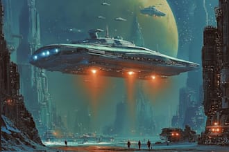 design a sci fi spaceship art