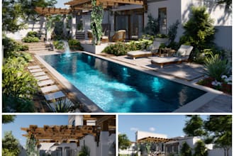 do your landscape design, pool, patio and 3d modeling