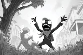 do gag cartoons, comic strips, and storyboards with humor