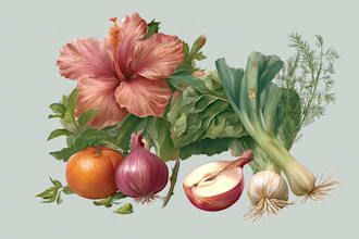 draw realistic plants, vegetables, fruits