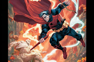 superhero comic book cover, comic book illustration