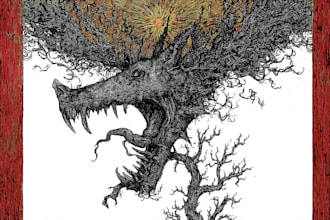 create dark art illustrations in pen and ink