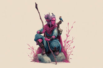 make fantasy dnd character or dnd party art, oc for you