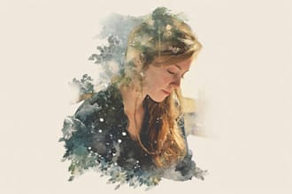 create unique watercolor character illustration