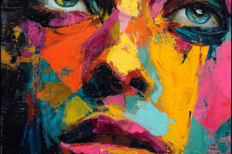 paint expressive colorful abstract portraits