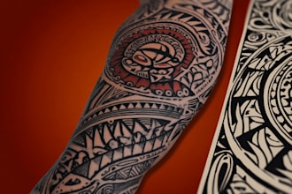 design a polynesian maori tribal tattoo