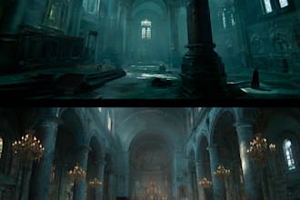 draw detailed environment concept art and fantasy landscape