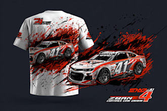 create custom racing shirt design with your car