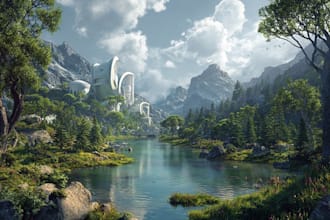 draw pixel art background and landscape