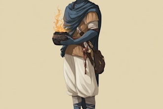 fantasy character and dnd character illustration
