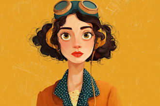 draw vintage and retro illustration style