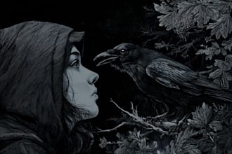 draw dark art illustration with engraving style