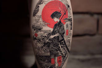 create super artistic tattoo designs in japanese style