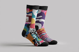 draw digital pattern socks design