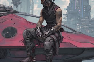 create science fiction, fantasy, cyberpunk illustration