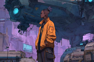 draw cyberpunk, lofi or streetwear anime illustrations