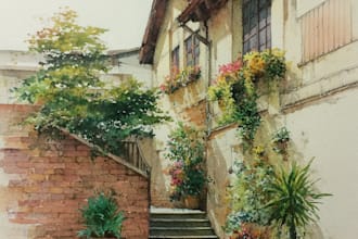 draw original watercolor landscape or architecture art