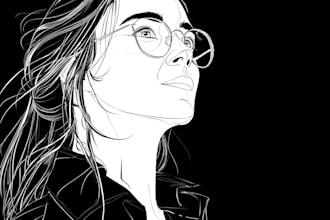 draw awesome line art and silhouette vector illustration