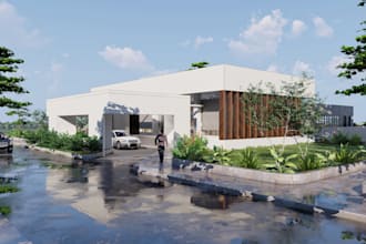 3d rendering architecture in sketchup, revit