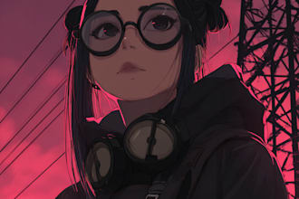 design anime character , cyberpunk character