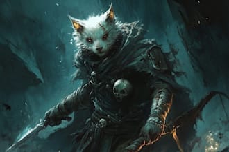 make unique dnd horror character art , dnd fantasy charecter