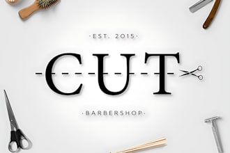 do barber shop or hair stylist salon business logo design