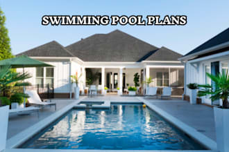 do detailed swimming pool design, swimming pool plan for permit and construction