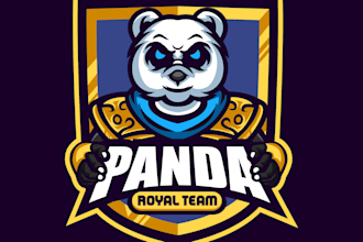 make design panda mascot logo hand drawn illustration style