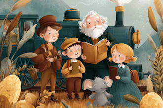 children book cover and children book illustrations