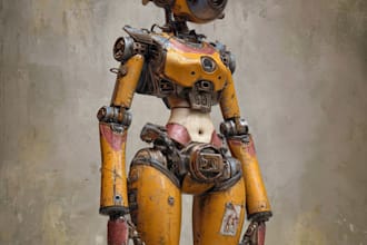 draw a mecha robot illustration unique style