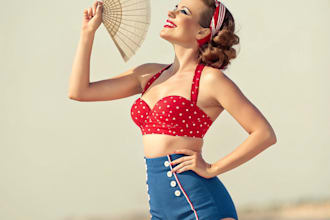 pin up girl and pin up girl illustration