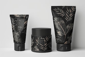 design luxury cosmetic product packaging and label design