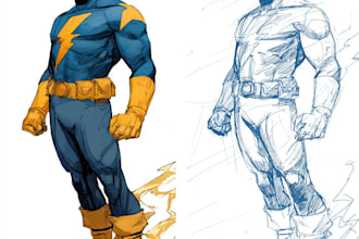 draw superhero character for you