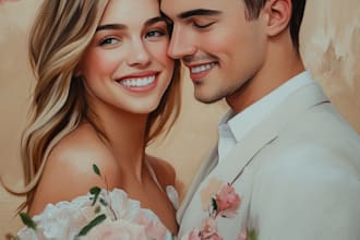 draw vector portrait, self, couple, family, gift portrait