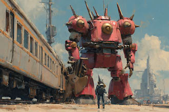 draw mechanical robot warriors