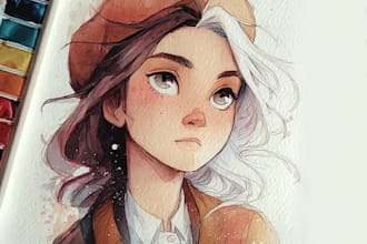 create fantasy watercolor characters and illustrations