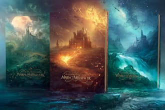 design fantasy book cover, paperback cover, or kindle cover