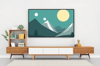 make mid century modern digital wall art for etsy store