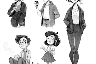 illustrate or draw characters, comics and scenes