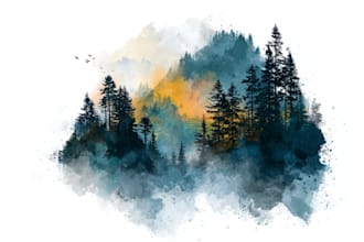 create unique watercolor character illustration