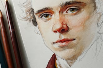 draw watercolor portrait illustration